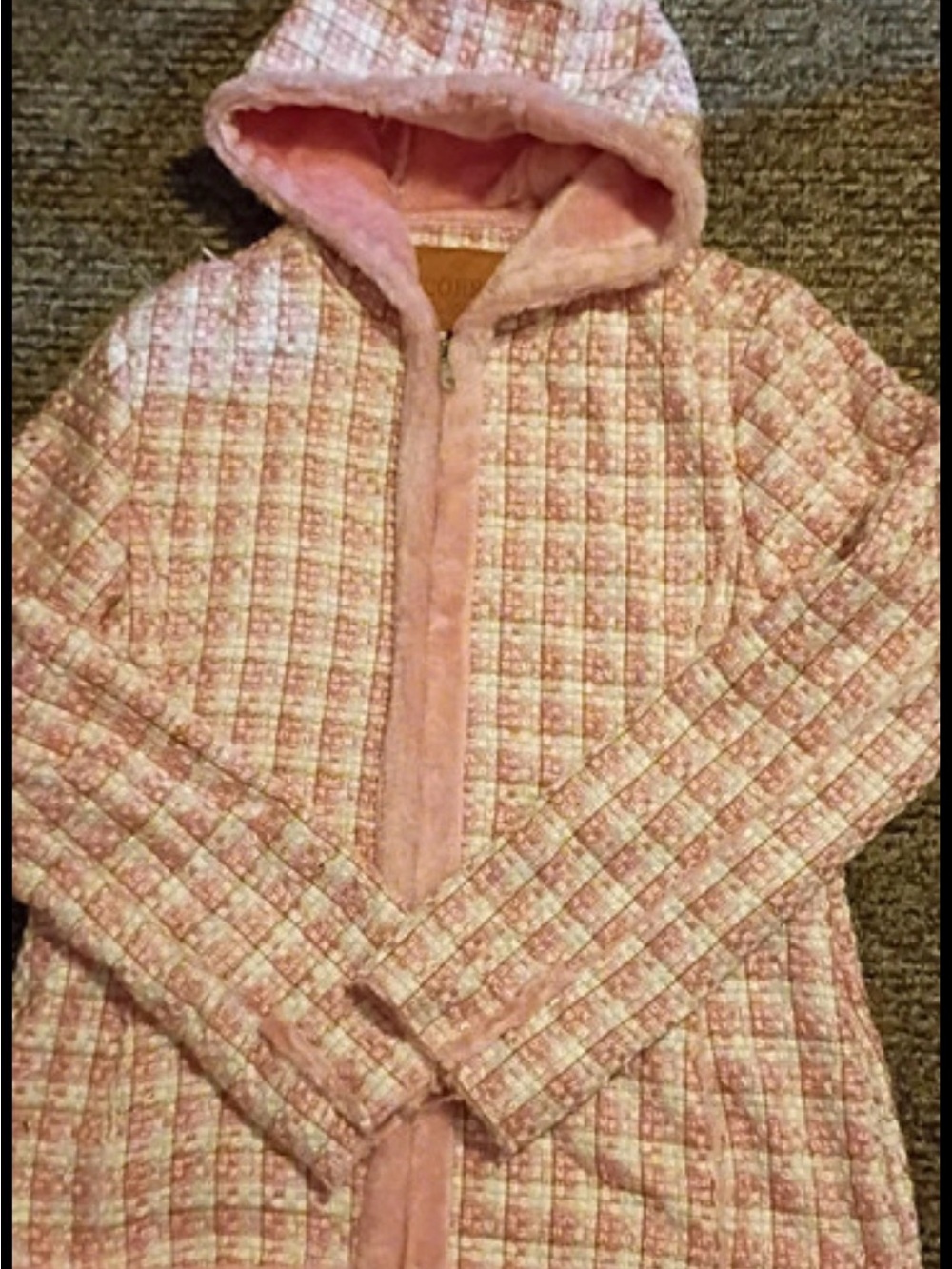 Gorgeous Pink Tweed Faux Fur Jacket/Coat